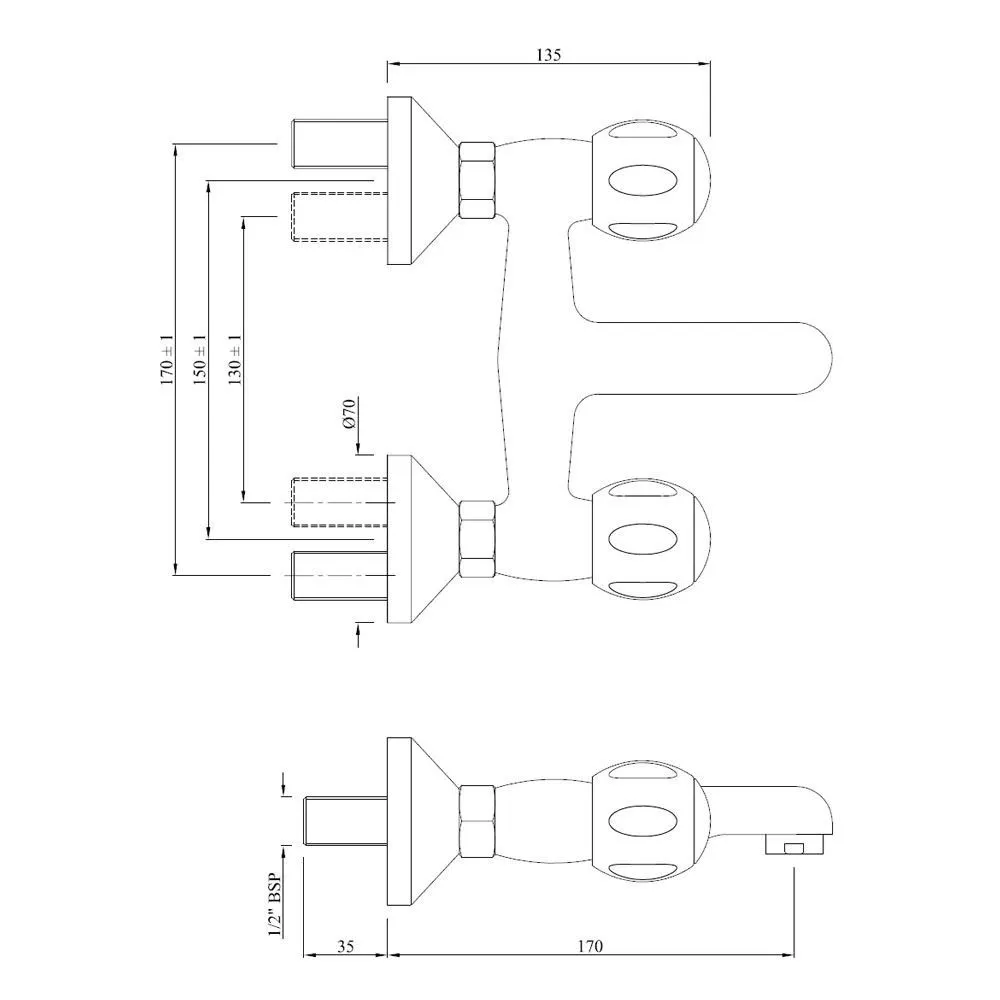 Jaquar Wall Mixer Non-Telephonic Shower Arrangement Clarion series CQT-CHR-23219 Chrome - image 2