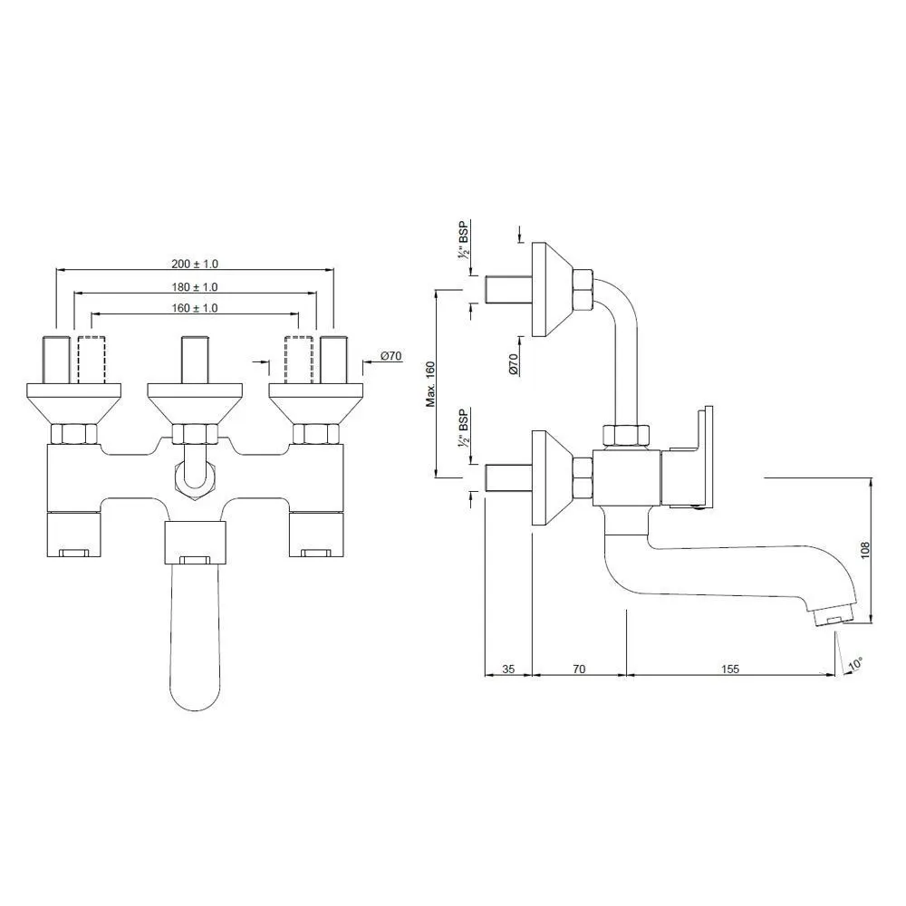 Jaquar Wall Mixer Fusion series FUS-CHR-29273UPR Chrome - image 2