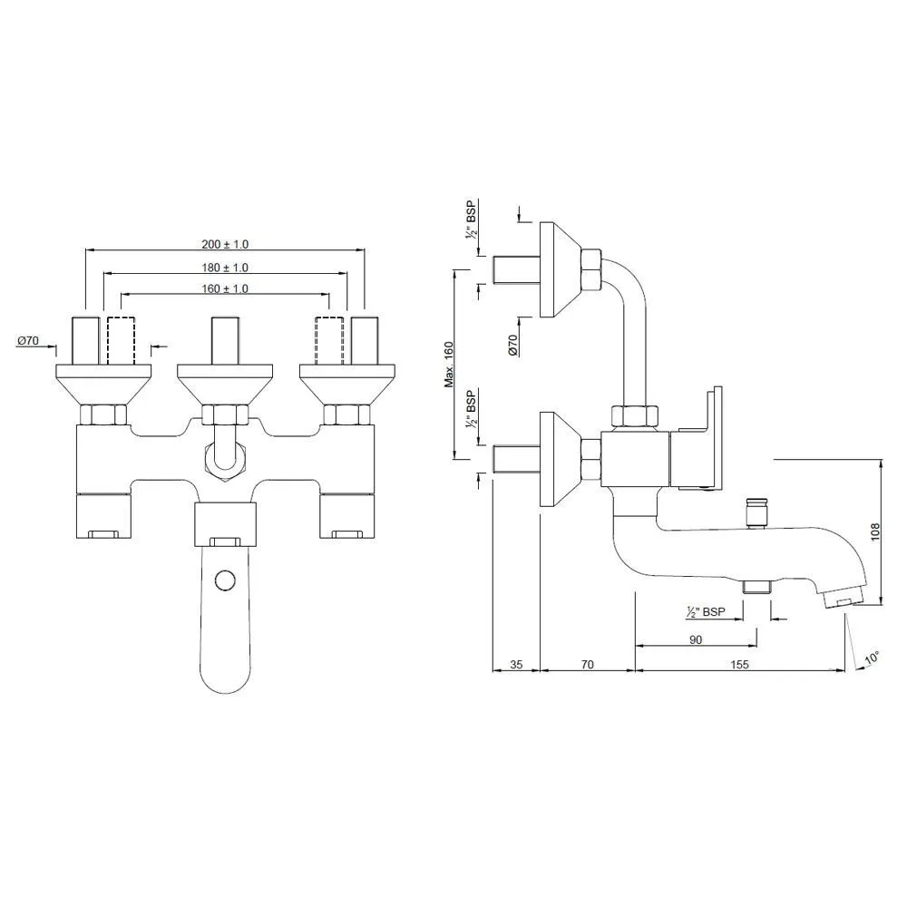 Jaquar Wall Mixer 3-in-1 System Fusion series FUS-CHR-29281 Chrome - image 2
