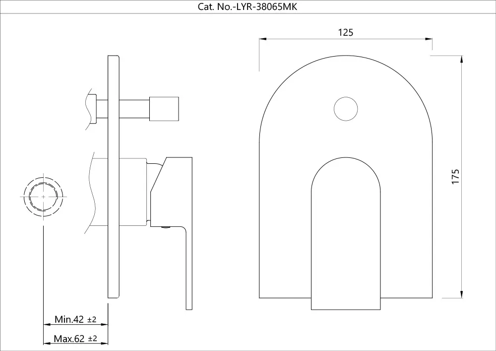 Jaquar 2 Way Diverter Exposed Parts Kit, Normal Flow Lyric series LYR-CHR-38065MK Chrome - image 2