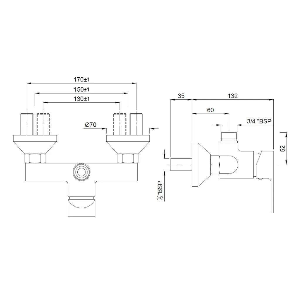 Jaquar 1 Way Single Lever Wall Mixer for Exposed Shower Lyric series LYR-CHR-38147 Chrome - image 2