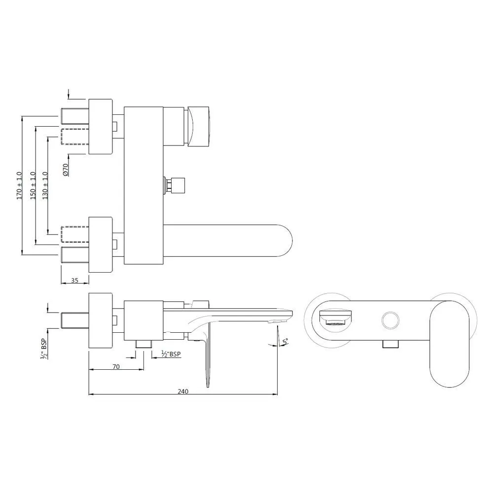 Jaquar Single Lever Wall Mixer Opal Prime series OPP-GRF-15119PM Graphite - image 2