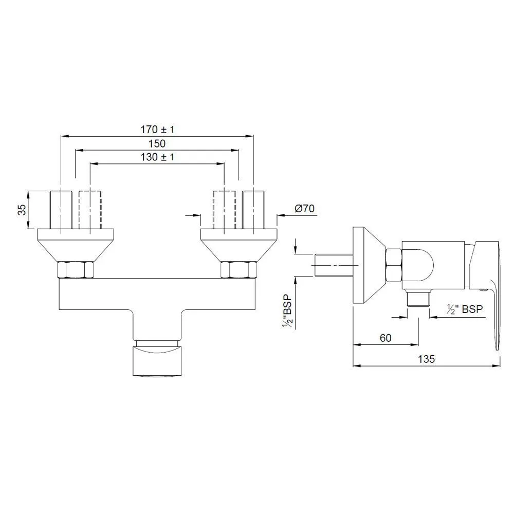 Jaquar 1 Way Single Lever Wall Mixer for Hand Shower Opal Prime series OPP-BCH-15149PM Black Chrome - image 2
