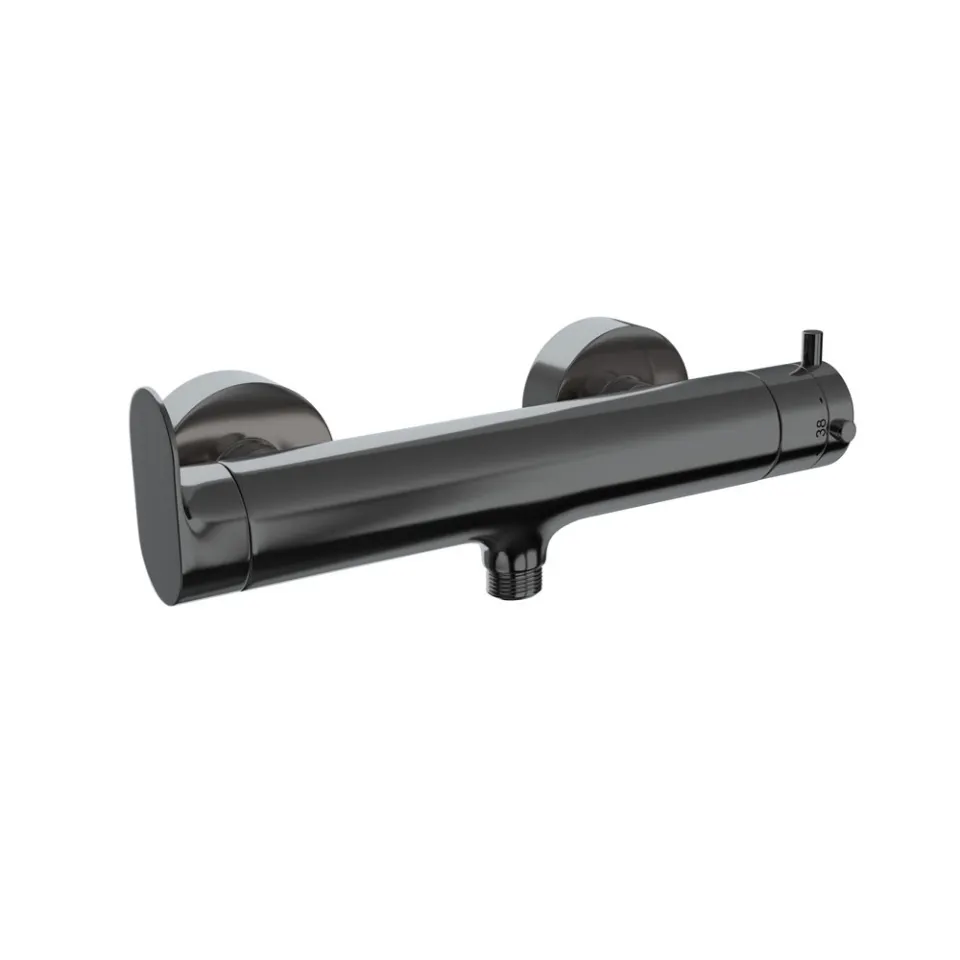 Jaquar Wall Mounted 1 Way Thermostatic Mixer with Connecting Legs Opal Prime series OPP-BCH-15655PM Black Chrome - image 1