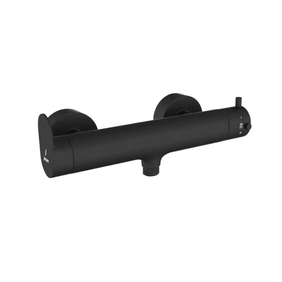 Jaquar Wall Mounted 1 Way Thermostatic Mixer with Connecting Legs Opal Prime series OPP-BLM-15655PM Black Matt - image 1