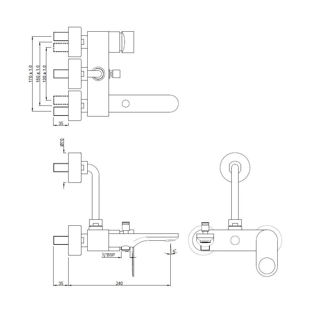 Jaquar Single Lever Wall Mixer 3-in-1 System Ornamix Prime series ORP-BCH-10125PM Black Chrome - image 2