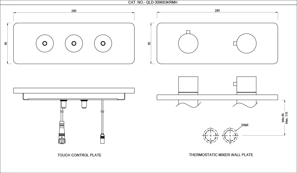 Jaquar Qloud Touch Shower System, 3 Outlets for Rain, Mist & Hand QLD-CHR-309683KRMH Chrome - image 2
