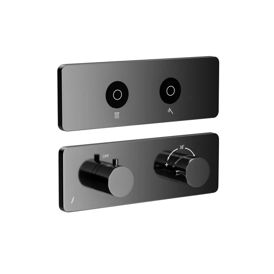 Jaquar Qloud Touch Shower System, 2 Outlets for Rain & Hand QLD-BCH-309681KRH Black Chrome - image 1
