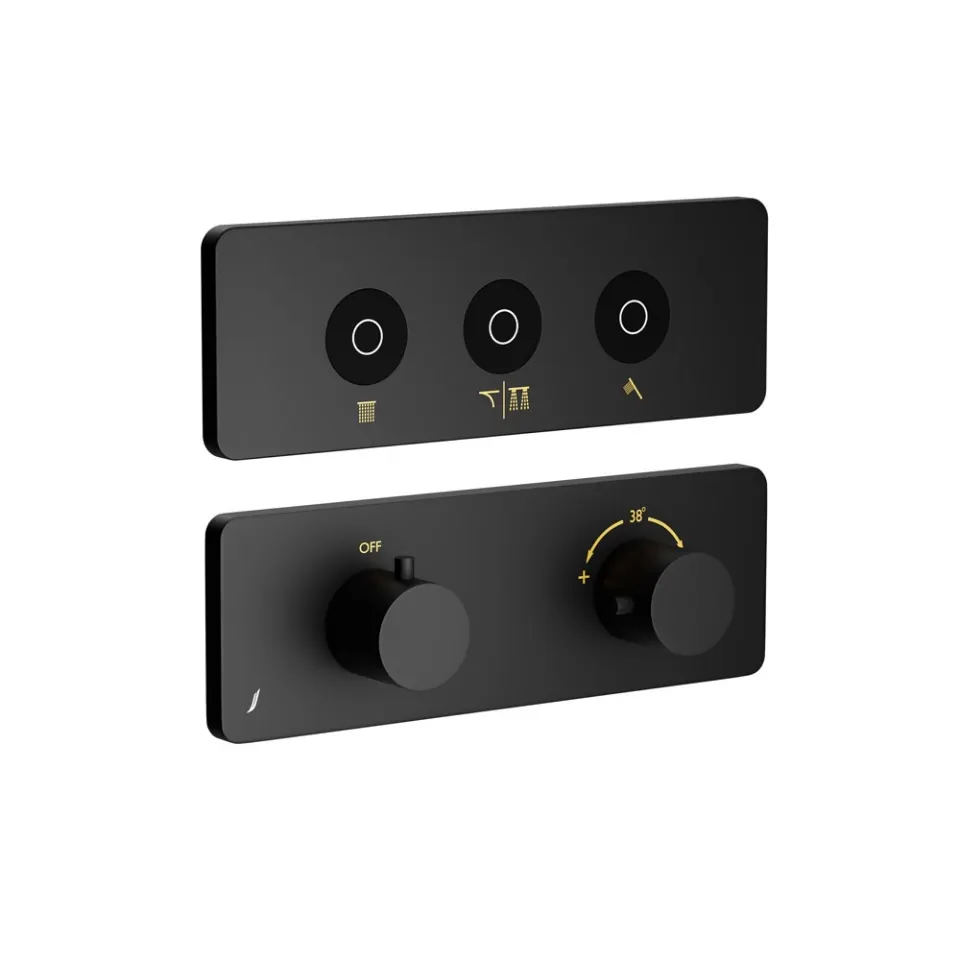 Jaquar Qloud Touch Shower System, 3 Outlets for Rain, Mist & Hand QLD-BLM-309683KRMH Black Matt - image 1