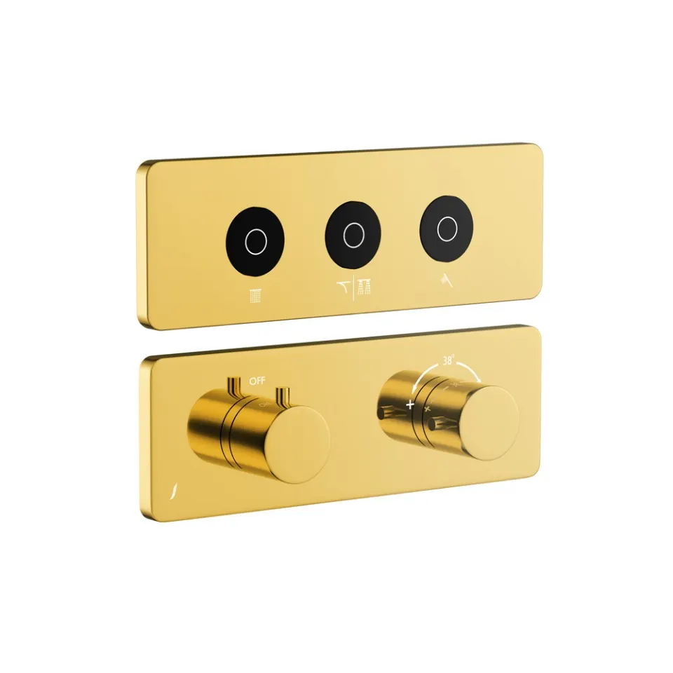 Jaquar Qloud Touch Shower System, 3 Outlets for Rain, Mist & Hand QLD-GBP-309683KRMH Gold Bright PVD - image 1