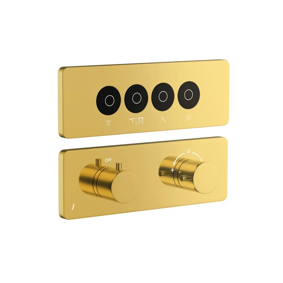 Jaquar Qloud Touch Shower System, 4 Outlets for Rain, Mist, Hand & Body QLD-GBP-309685KRMHB Gold Bright PVD - image 1