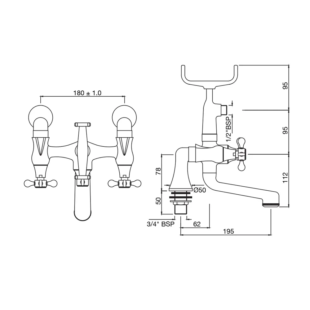 Jaquar Bath Tub Mixer Queen's Prime series QQP-CHR-7271PM Chrome - image 2