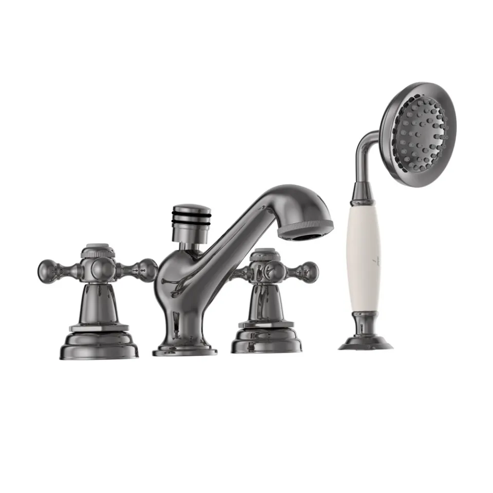 Jaquar 4-Hole Bath Tub Mixer Queens series QQT-BCH-7277 Black Chrome - image 1