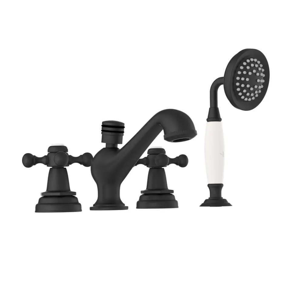 Jaquar 4-Hole Bath Tub Mixer Queens series QQT-BLM-7277 Black Matt - image 1