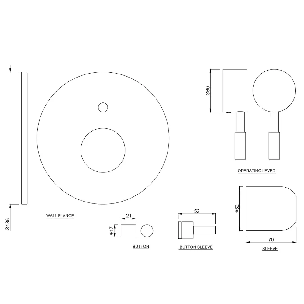 Jaquar Single Lever 2 Way Hi-Flow Diverter Exposed Parts Kit Solo series SOL-CHR-6079NK Chrome - image 2