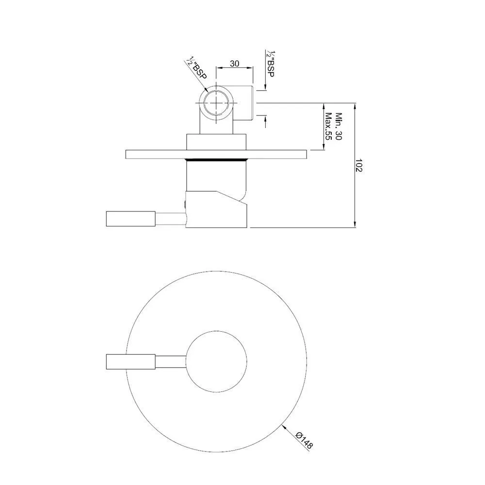 Jaquar Single Lever Concealed Shower Mixer, 1 Way Diverter, Overhead Shower Only Solo series SOL-CHR-6139 Chrome - image 2