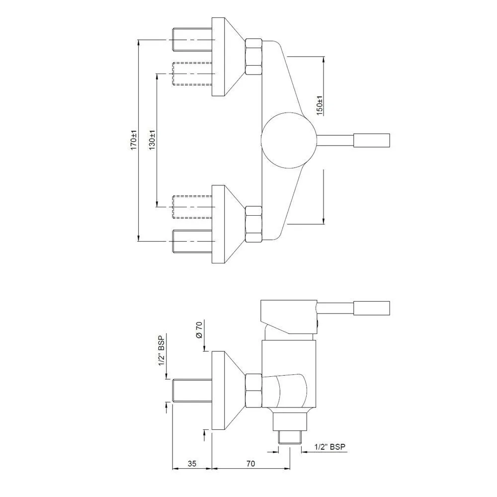 Jaquar 1 Way Single Lever Wall Mixer for Hand Shower Solo series SOL-CHR-6149 Chrome - image 2