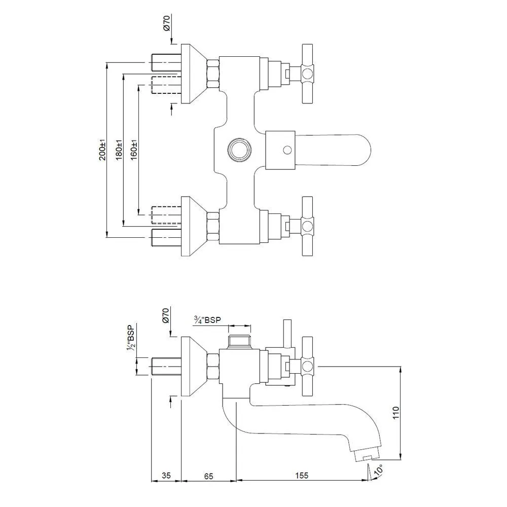 Jaquar Wall Mixer Solo series SOL-CHR-6217 Chrome - image 2