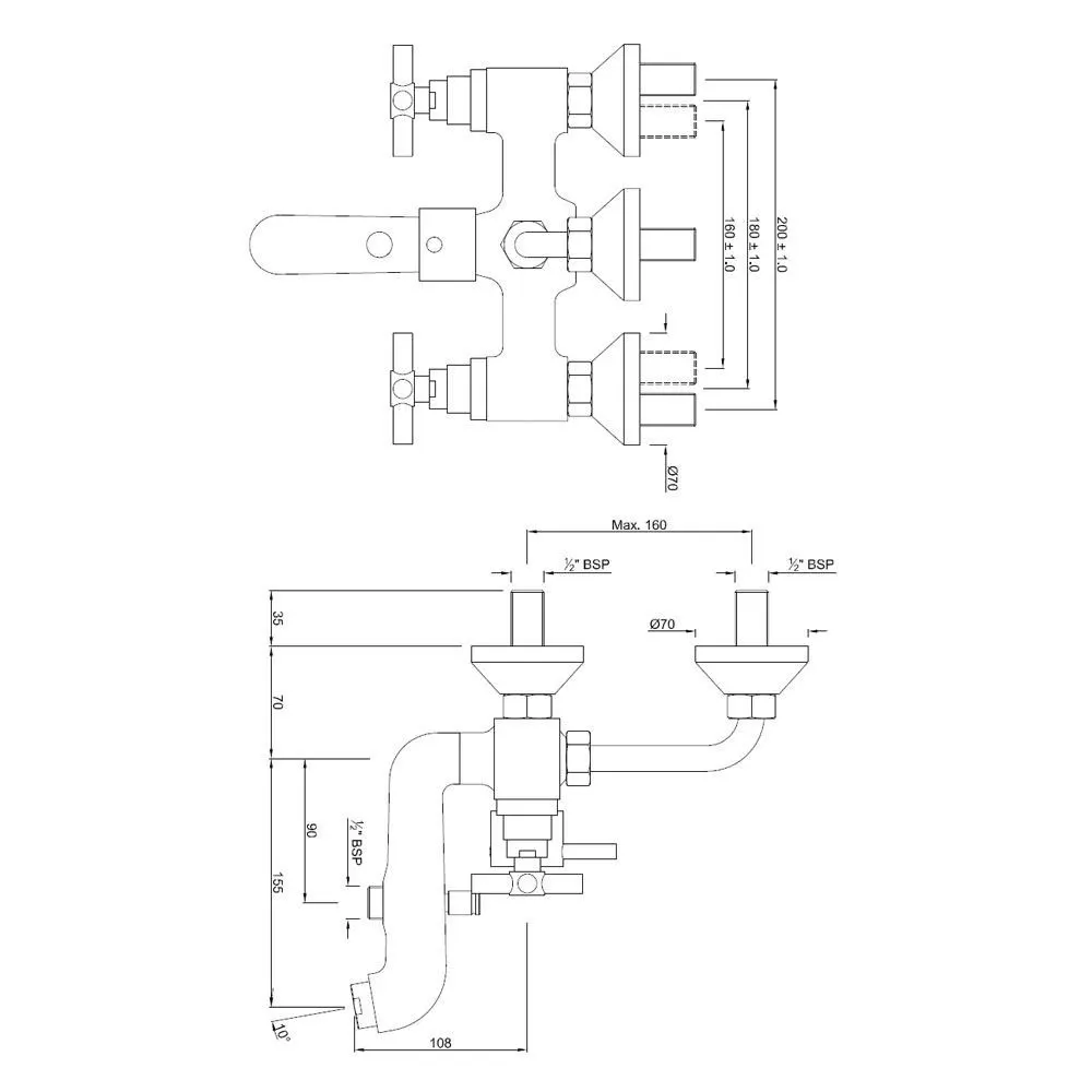Jaquar Wall Mixer 3-in-1 System Solo series SOL-CHR-6281 Chrome - image 2