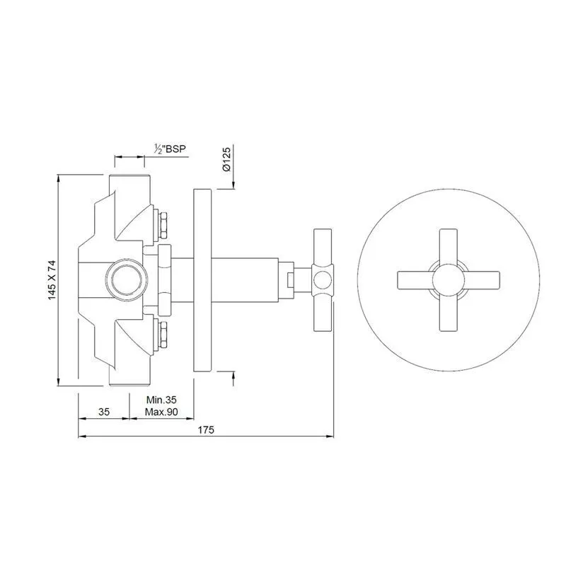 Jaquar 4-Way Diverter for Concealed Fitting Diverters series SOL-CHR-6421 Chrome - image 2
