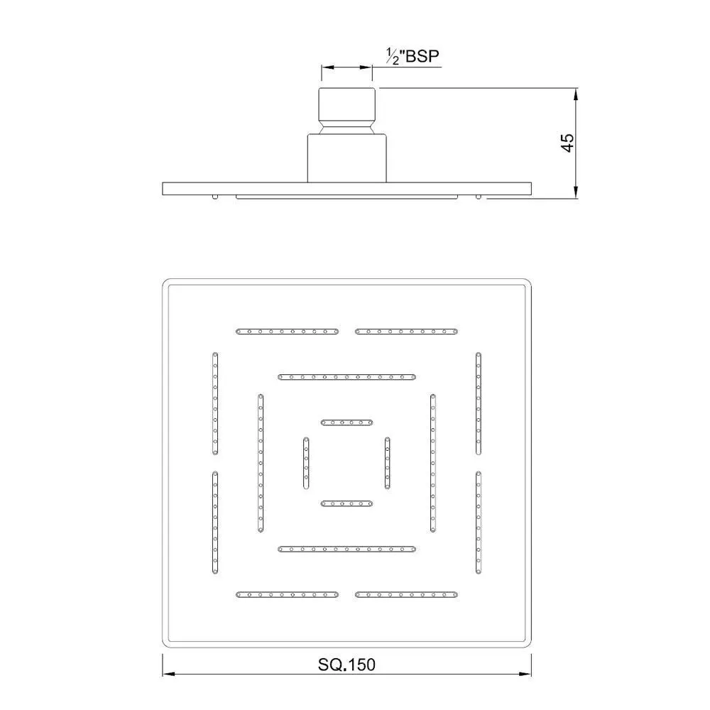 Jaquar Square Shape Single Flow Maze Overhead Shower Maze Shower series OHS-ABR-1605 Antique Bronze - image 2