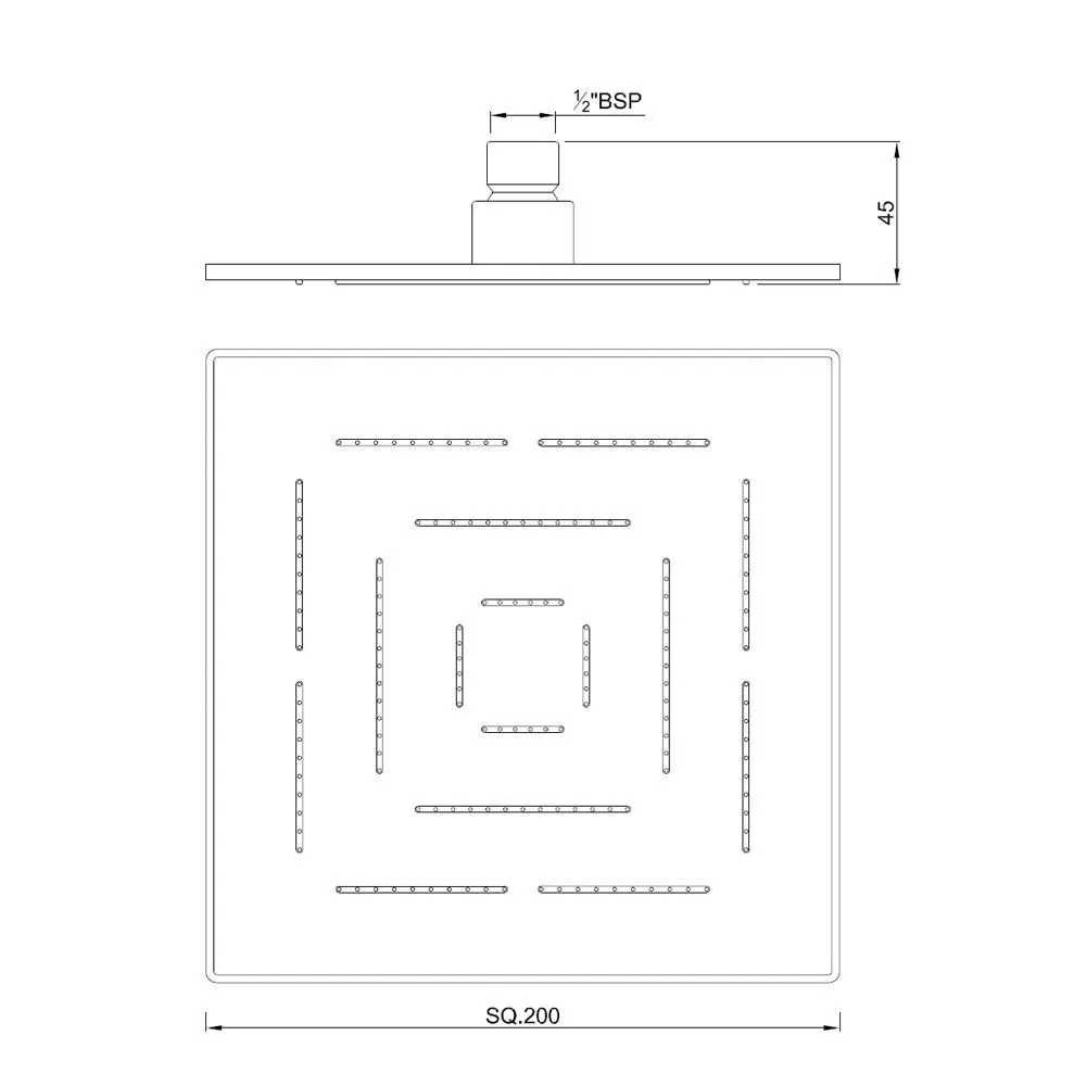 Jaquar Square Shape Maze Overhead Shower Maze Shower series OHS-CHR-1619 Chrome - image 2