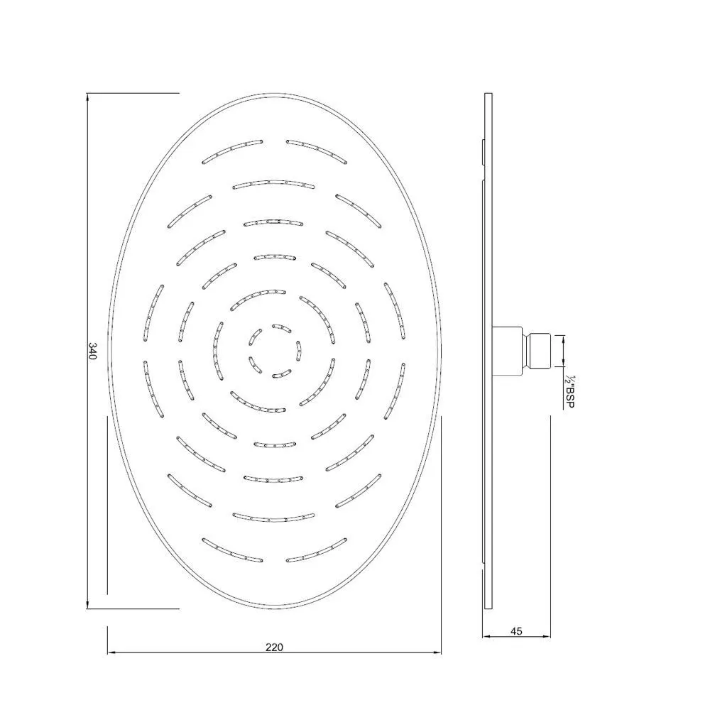 Jaquar Maze Overhead Shower 340X220mm Oval Shape Single Flow Maze Shower series OHS-BLM-1635 Black Matt - image 2