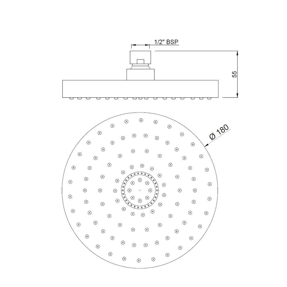 Jaquar Overhead Shower ø180mm Round Shape Single Flow Air Showers series OHS-CHR-1755 Chrome - image 2