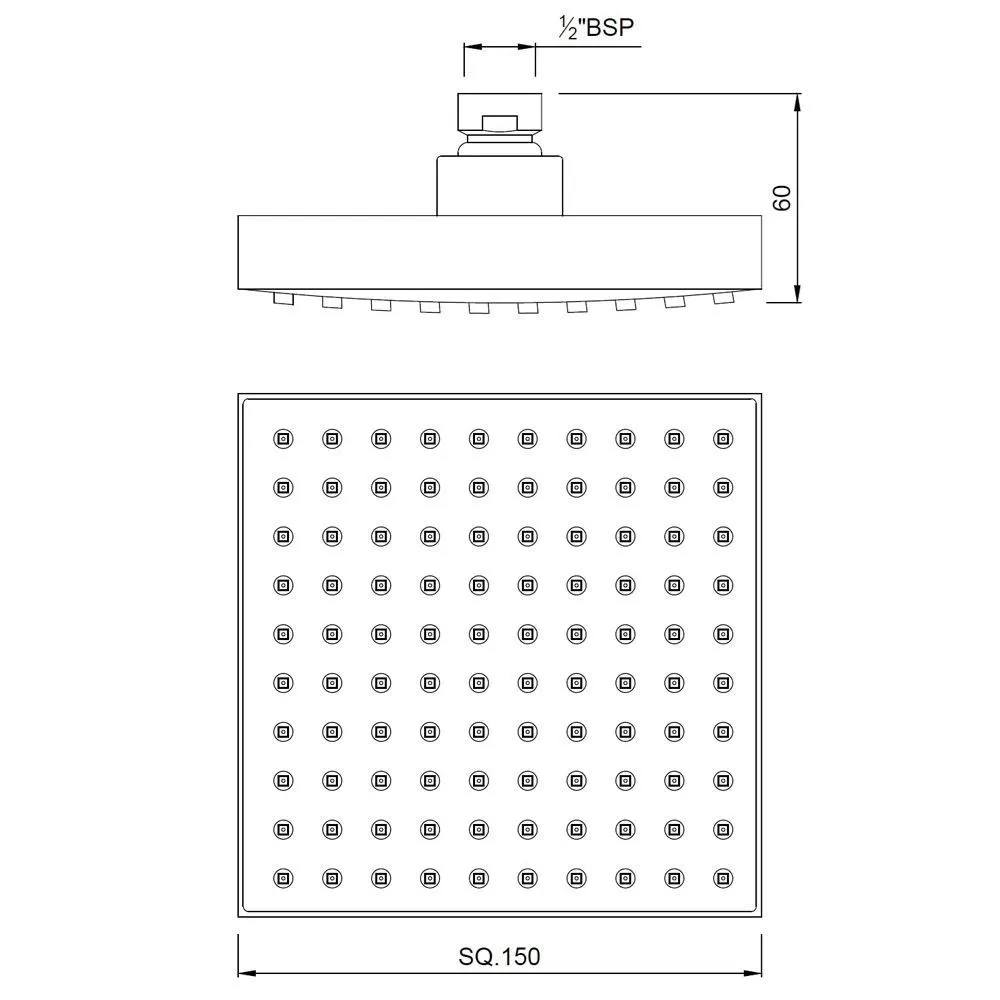 Jaquar Square Shape Single Flow Overhead Shower Rain Showers series OHS-CHR-35495 Chrome - image 2
