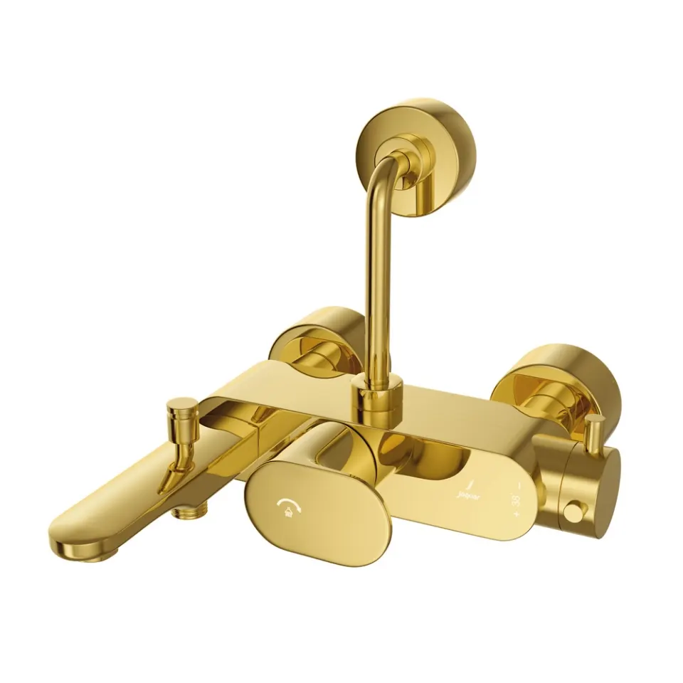 Jaquar Exposed Thermostatic Bath & Shower Mixer 3-in-1 System Thermostatic Mixers series OPP-GBP-15663PMWBP Gold Bright PVD - image 1