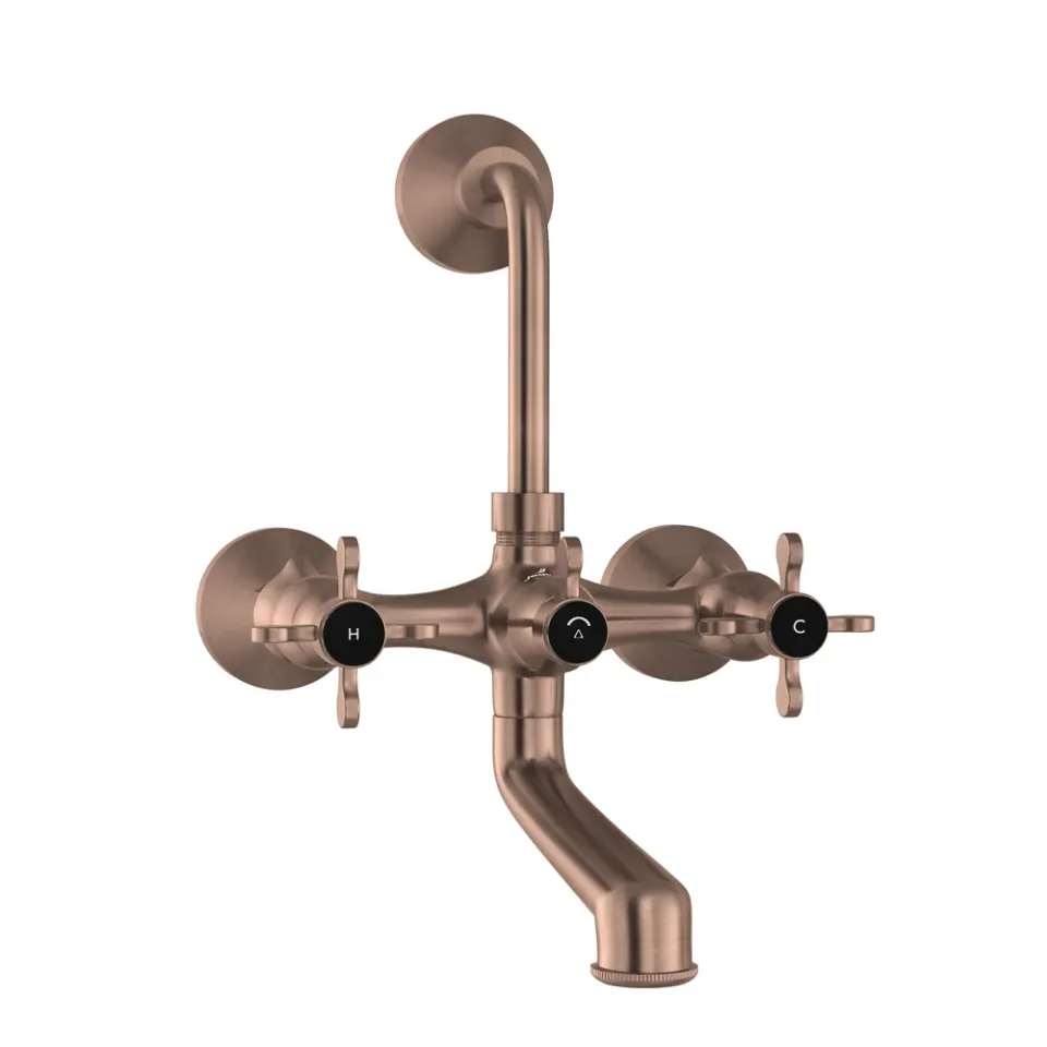 Jaquar Wall Mixer with Provision For Overhead Shower Queen's Prime Faucets series QQP-ACR-7273PM Antique Copper - image 1
