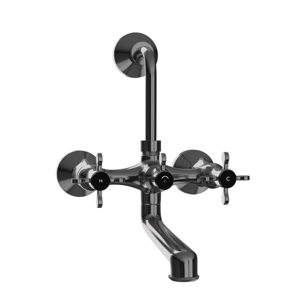 Jaquar Wall Mixer with Provision For Overhead Shower Queen's Prime Faucets series QQP-BCH-7273PM Black Chrome - image 1