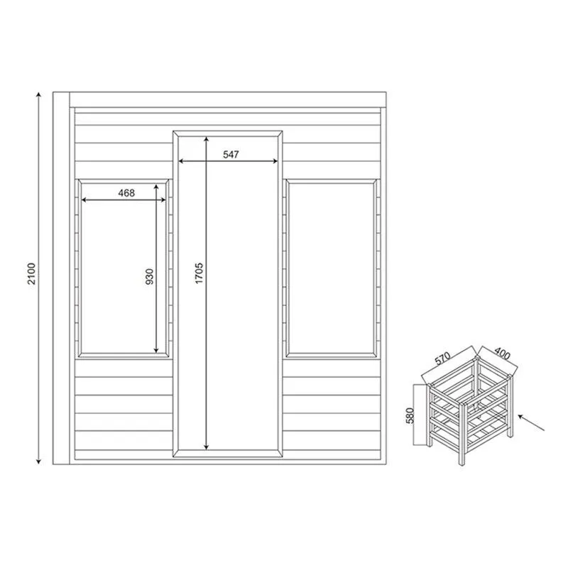 Jaquar Serene Sauna, 1750 x 1200 x 2100 mm JSA-NAW-S004175 Standard - image 2