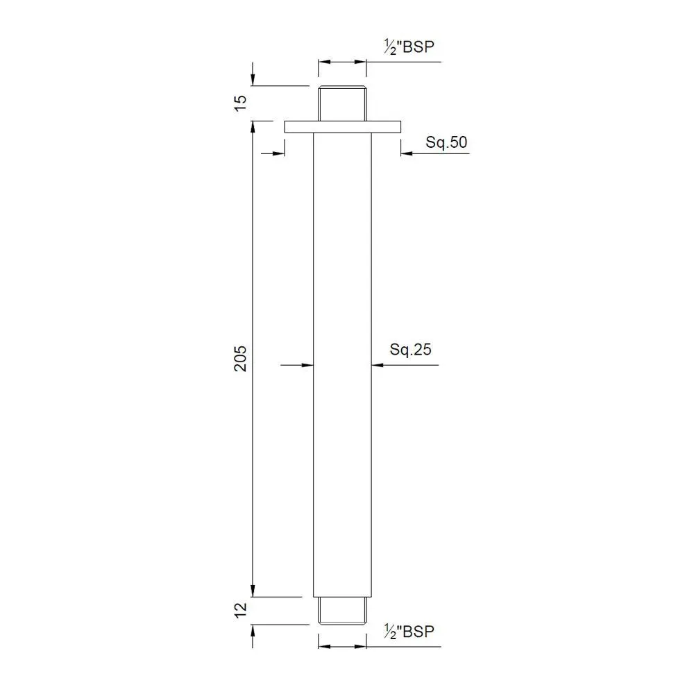Jaquar Shower Arm Shower Accessories series SHA-BCH-457L200 Black Chrome - image 2