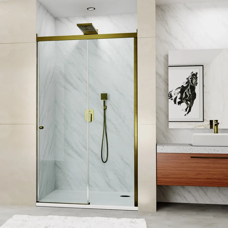 Jaquar Optima Wall-to-Wall Sliding Shower Enclosure JSE-ABR-OPTSDR1015X Antique Bronze - image 1