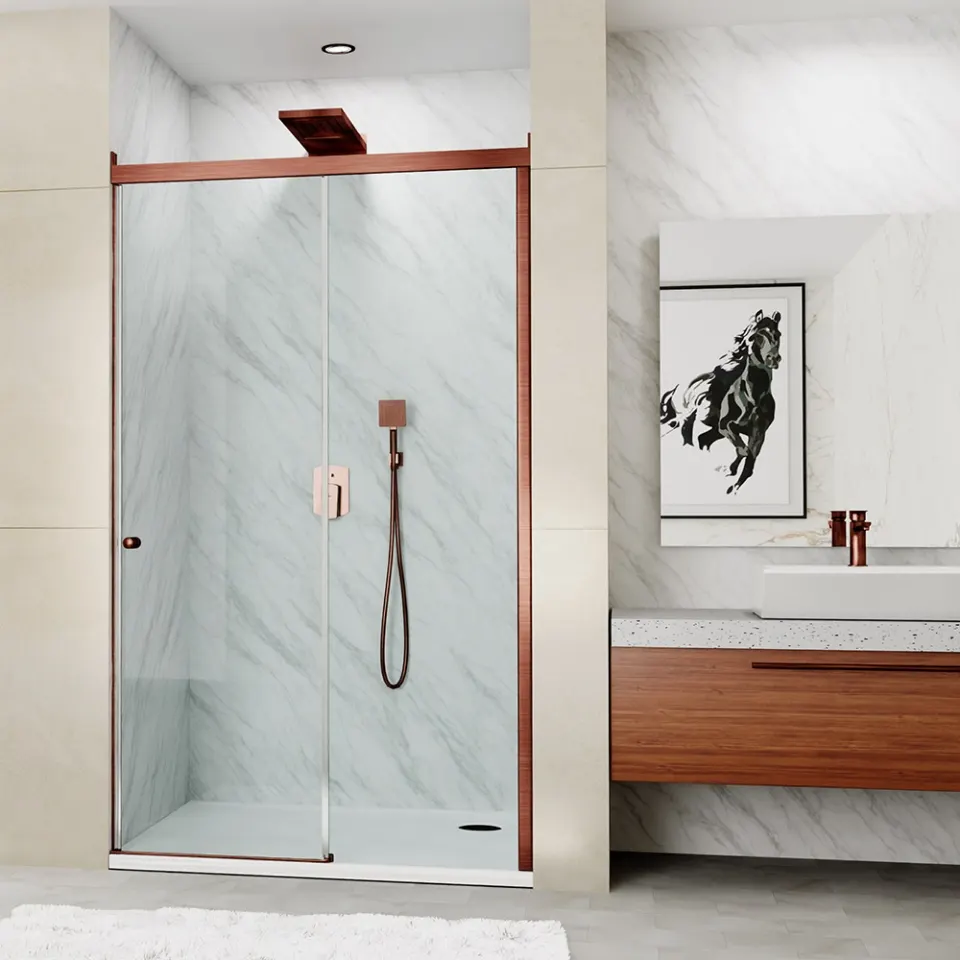Jaquar Optima Wall-to-Wall Sliding Shower Enclosure JSE-ACR-OPTSDR1015X Antique Copper - image 1