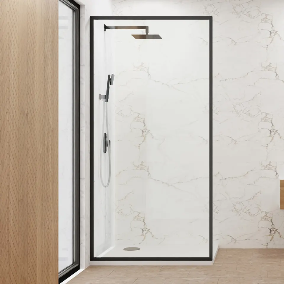 Jaquar Alpha Walk-In Shower Panel, 700 x 2000 mm JSE-BLM-ALP110F700H20X Black Matt - image 1
