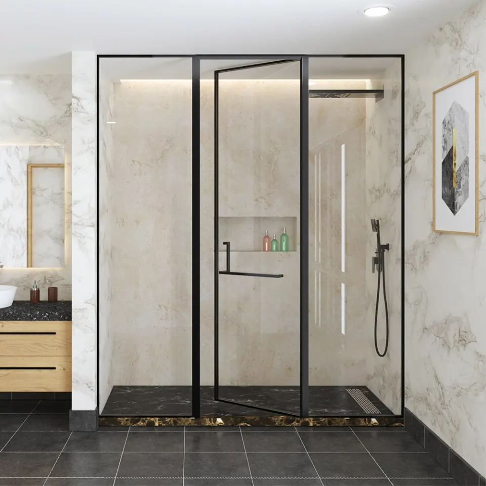Jaquar Beta Wall-to-Wall Shower Enclosure, 1201-1600 mm JSE-BLM-B830G1216H21X Black Matt - image 1