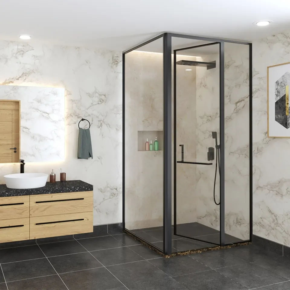 Jaquar Beta L-Shaped Shower Enclosure, 1601-2000 mm JSE-BLM-B840L1620H21X Black Matt - image 1