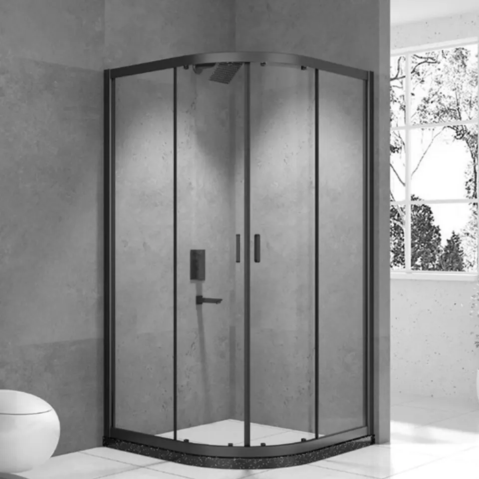 Jaquar Delta Half-Round Corner Shower Enclosure, 1200 x 1200 mm JSE-BLM-DEL1212X Black Matt - image 1