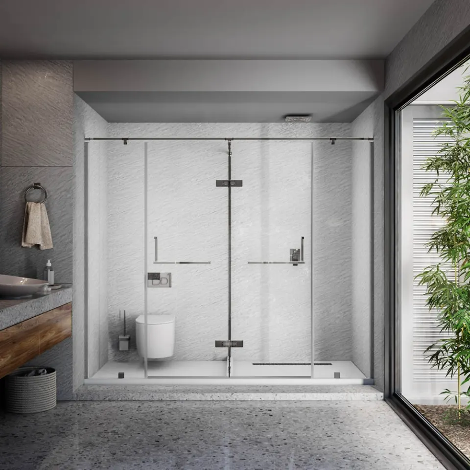 Jaquar Stark S860T T-Shaped Shower Enclosure, 3000-3400 mm JSE-BLM-S186T3034H20X Black Matt - image 1