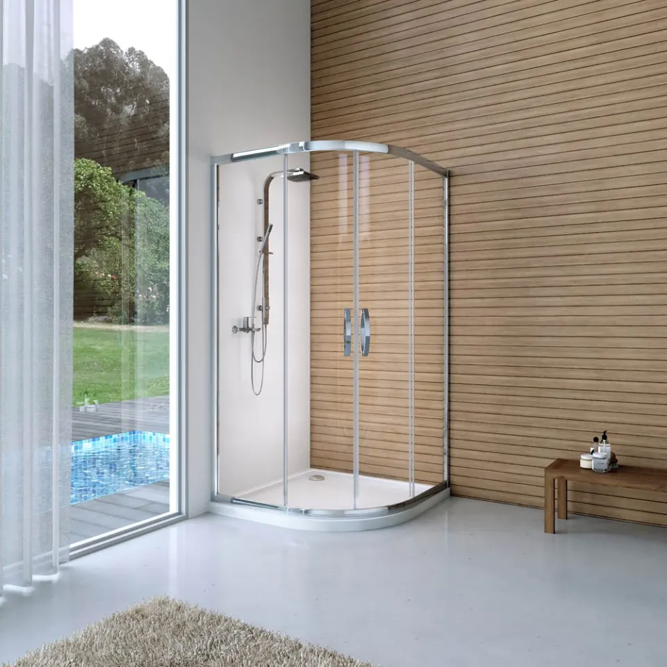 Jaquar Delta Half-Round Corner Shower Enclosure, 1000 x 1000 mm JSE-CHR-DEL1010X Chrome - image 1