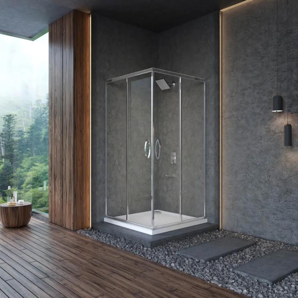 Jaquar Enna Corner Shower Enclosure JSE-CHR-ENNA9090X Chrome - image 1