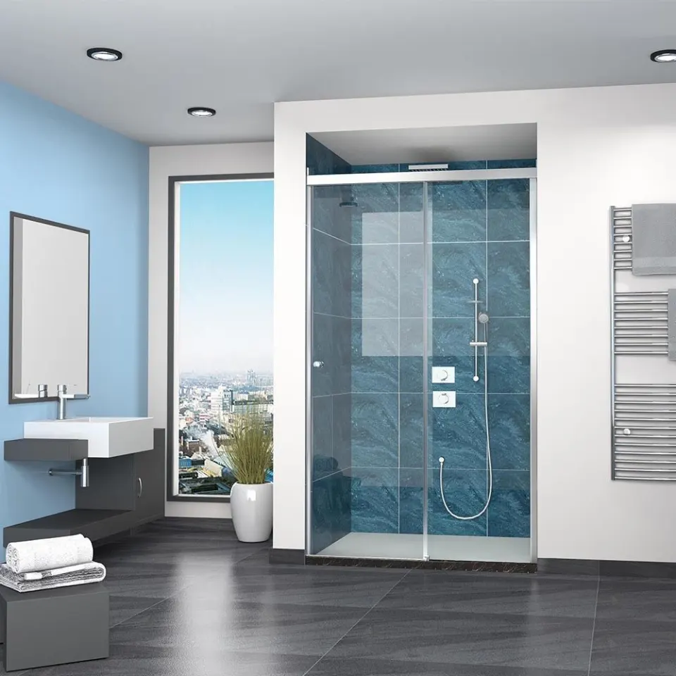 Jaquar Optima Wall-to-Wall Sliding Shower Enclosure, 1000-1500 mm JSE-CHR-OPTSDR1015X Chrome - image 1