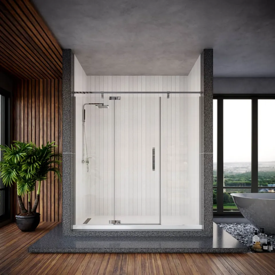 Jaquar Ritz R1830 Wall-to-Wall Shower Enclosure, 2001-2400 mm, Right JSE-CHR-R830G2024R Chrome - image 1