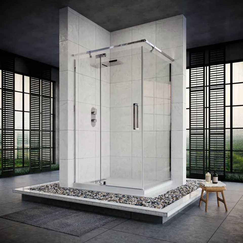 Jaquar Ritz R840 Corner Shower Enclosure, 1600-2000 mm, Right JSE-CHR-R840F1620R Chrome - image 1
