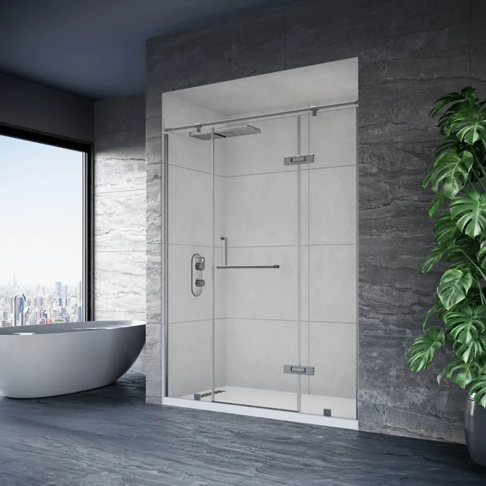 Jaquar Stark Wall-to-Wall Shower Enclosure, 1200-1600 mm JSE-CHR-S830G1216H20X Chrome - image 1