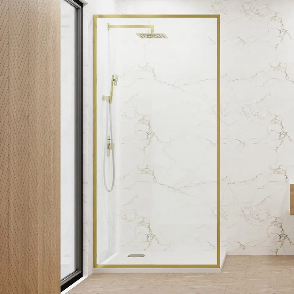 Jaquar Alpha Walk-In Shower Panel, 700 x 2000 mm JSE-GLD-ALP110F700H20X Full Gold - image 1