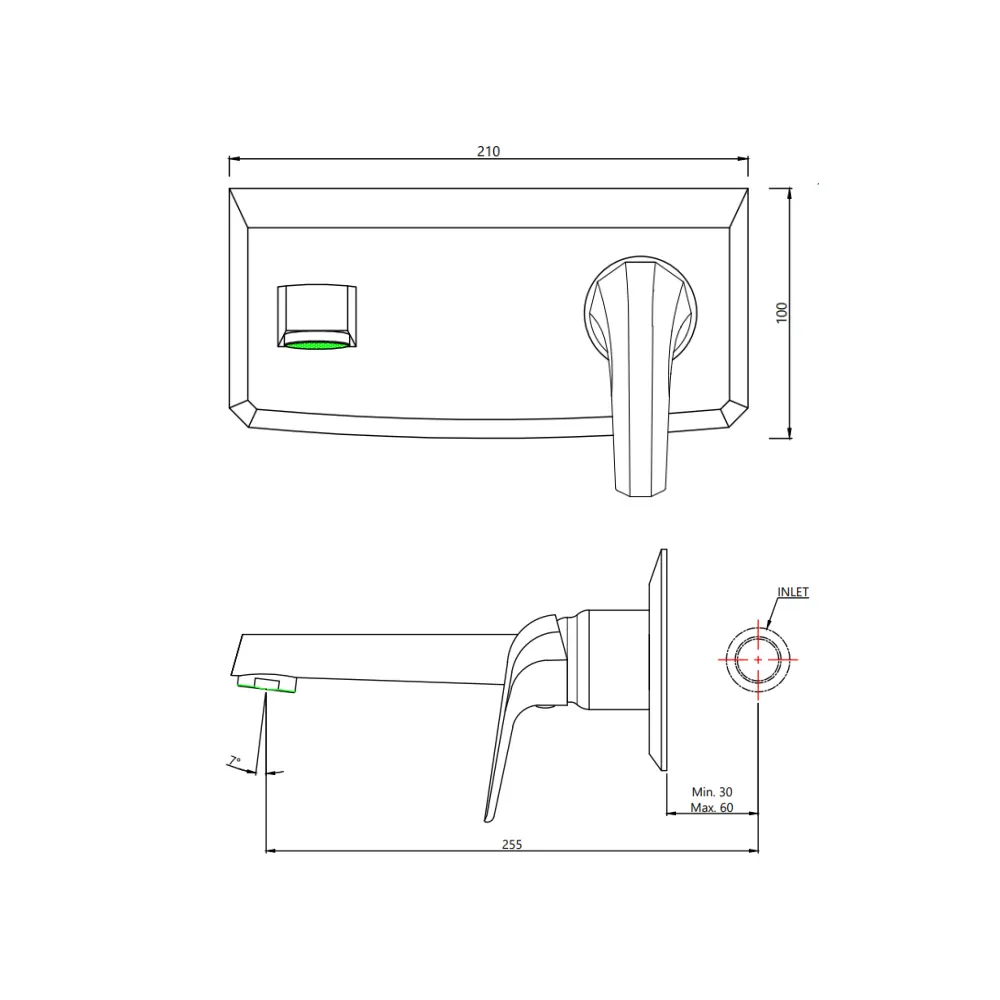 Jaquar Exposed Part Kit of Single Lever Basin Mixer Wall Mounted Continental Prime series COP-CHR-233NKPM Chrome - image 2