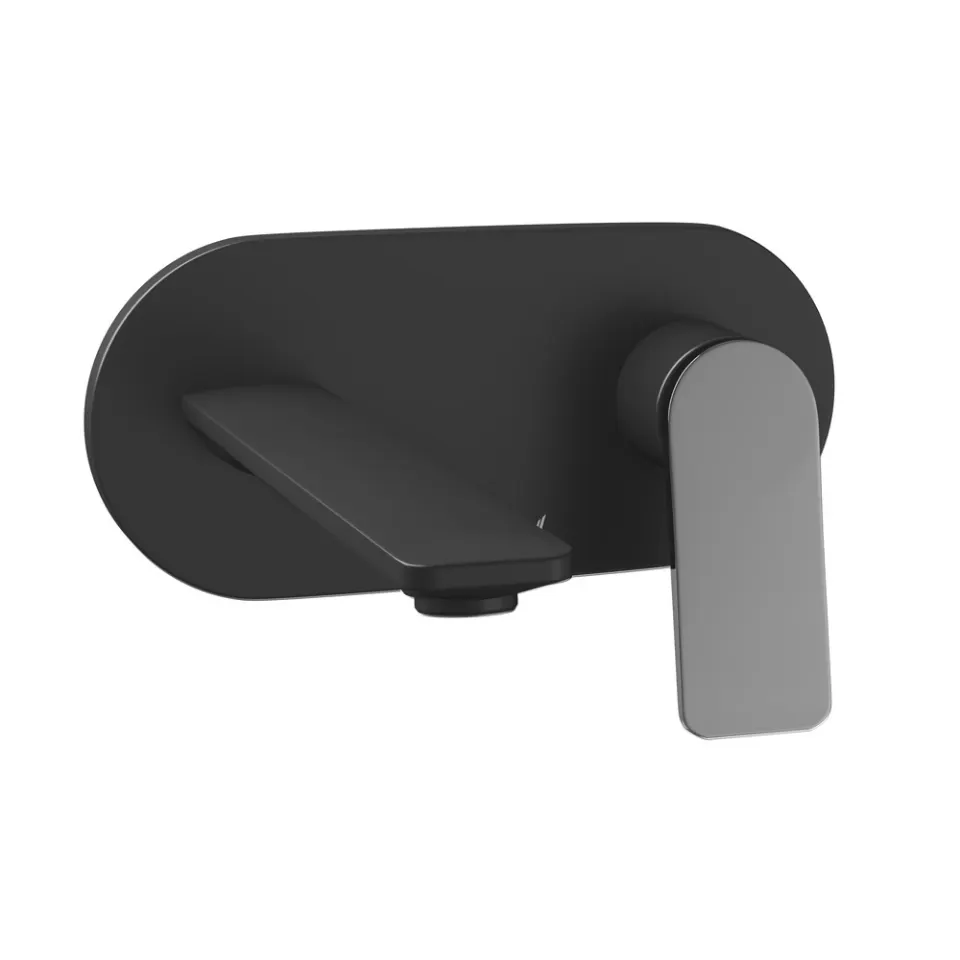 Jaquar Exposed Part Kit of Single Lever Basin Mixer Wall Mounted - Lever: Black Chrome | Body: Black Matt Laguna Faucets series LAG-BBC-91233NK Standard - image 1